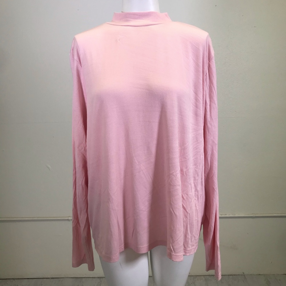Eloquii Rib Knit Mock Neck Blouse